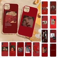 retro red pattern art lyrics aesthetic phone case for iphone 13 8 7 6 6s plus x 5s se 2020 xr 11 12 pro xs max