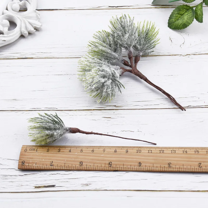 

6 pieces Artificial pine needles Wedding Christmas decorations for home DIY New Year Candy box Brooch Bonsai Potted plants Gifts