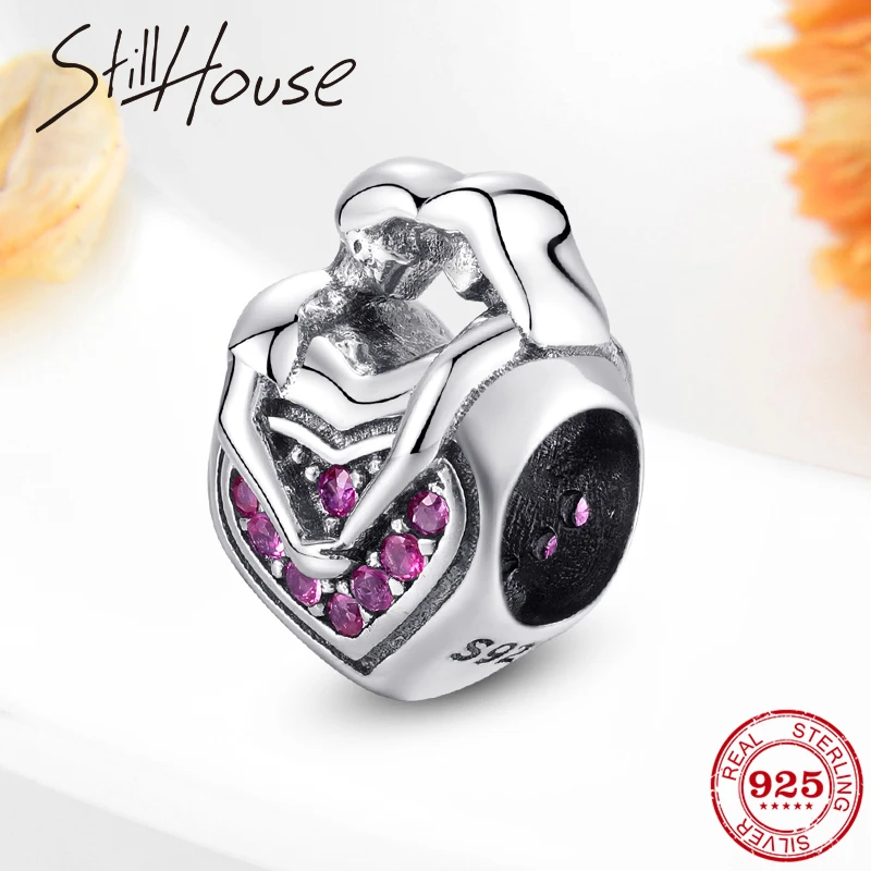 Бусины из серебра 100% пробы с розовым фианитом | Украшения и аксессуары