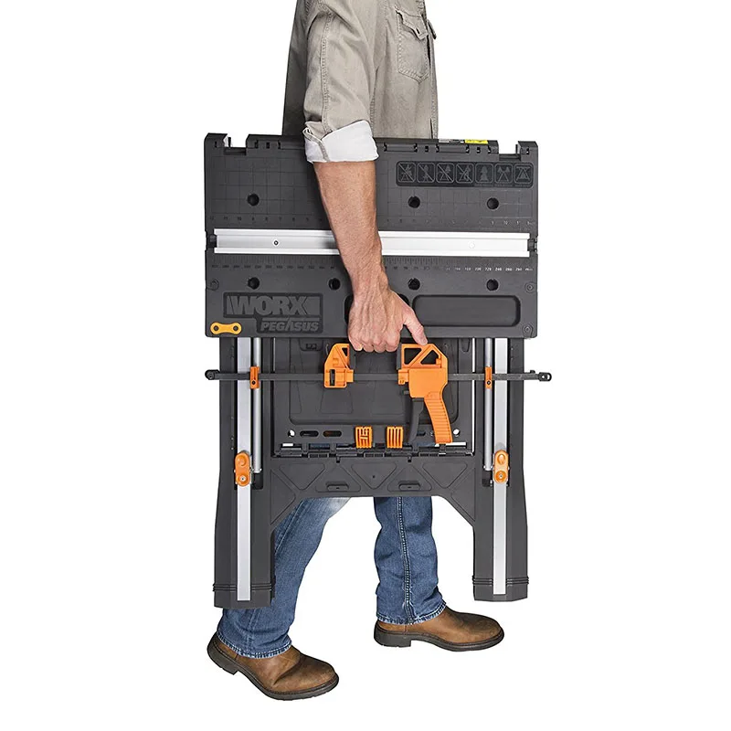 WORX WX051 многофункциональный Рабочий стол и Sawhorse с быстрыми зажимами и прищепками WX051