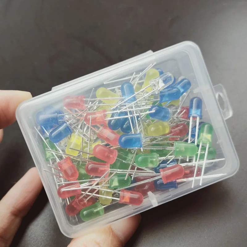 100 шт. 5 мм светодиодные диоды набор в ассортименте белый зеленый красный синий