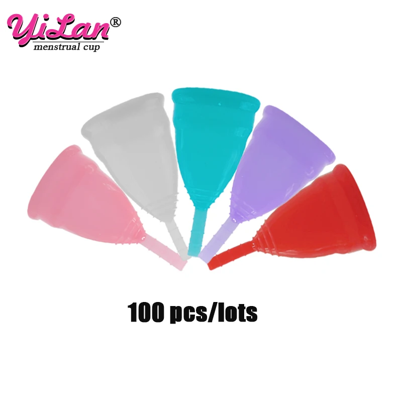 

100 шт., Женская менструальная чаша из медицинского силикона