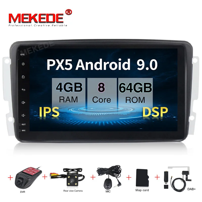 Полное касание! ANDROID 9,0 dvd-плеер для автомобиля/Mercedes Benz W209 W203 W168 ML W163 W463 Viano W639 Vito Wifi gps BT Радио DVR Canbus - Цвет: DVD CAMERA DVR DAB