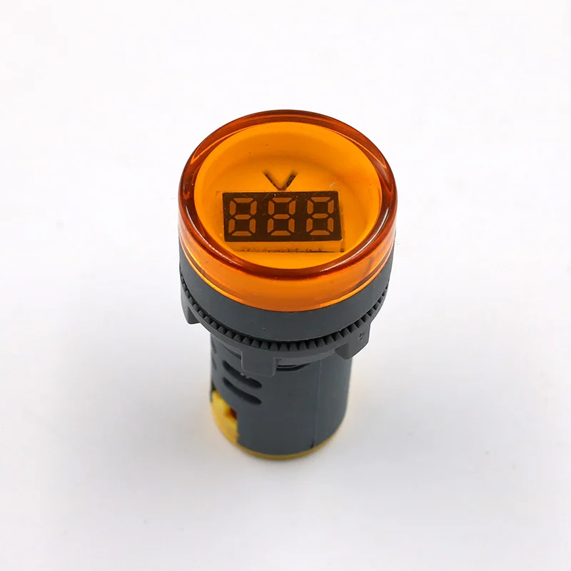 Yellow 22 мм AD16 AD16-22DSV Тип AC 60-500 В Мини измеритель напряжения светодиодный цифровой дисплей AC вольтметр свет/Пилот лампа 110 В 220 В - Цвет: Yellow