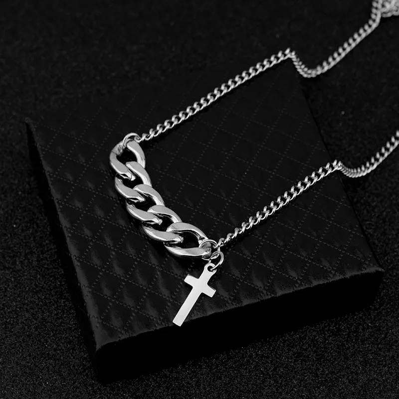 

Stainless Steel Cross Pendant Necklace Fashion Mix & Match Stitching Chain Ornament Necklace Boy Girl Fashion Jewelry Wholesale