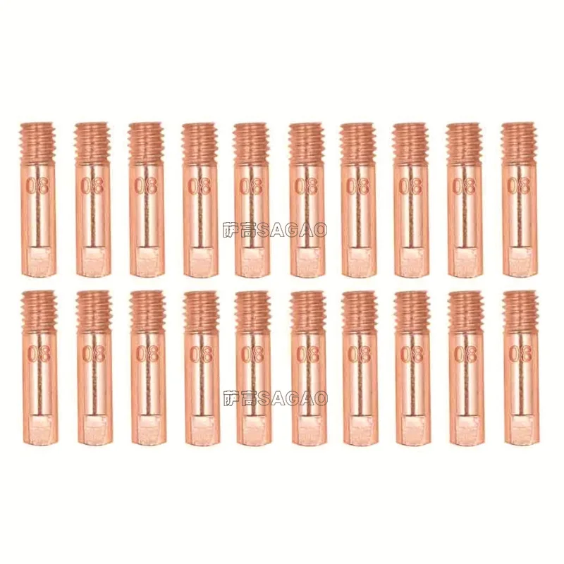 

10pcs/set MB-15AK M6*25mm MIG/MAG Welding Torch Contact Tip Gas Nozzle 0.8mm 1mm 1.2mm