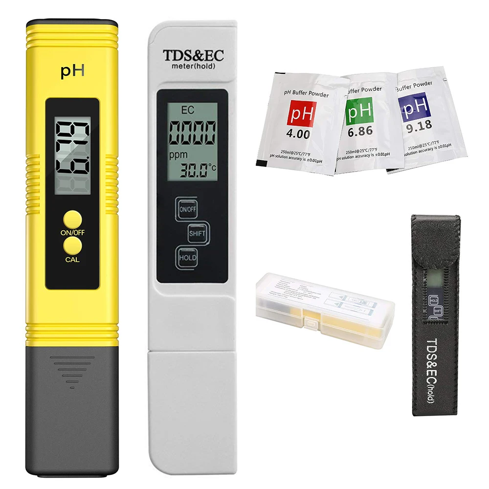 

TDS Meter Digital Water Tester Digital 0.0-14.0 PH Meter Tester 0-9990ppm TDS&EC LCD Water Purity PPM Aquarium Filter