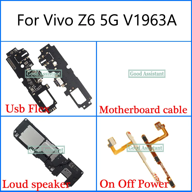 Для BBK Vivo Z6 5G V1963A V1963 Usb Гибкий микрофонный кабель материнской платы громкий