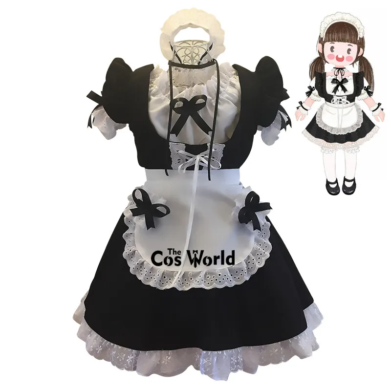 Платья для горничной в стиле &quotЛолита&quot белые и черные костюмы танцев вечеринок