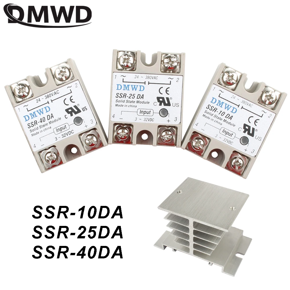 Твердотельные реле SSR-10DA SSR-25DA SSR-40DA 10A 25A 40A на самом деле 3-32 В постоянного тока в переменный 24-380V AC SSR 10DA 25DA 40DA
