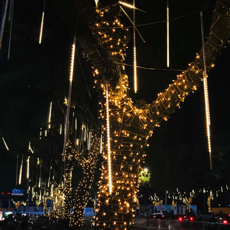 Водонепроницаемый 30 см 50 8 трубок Метеоритный Дождь светодиодный гирлянды для