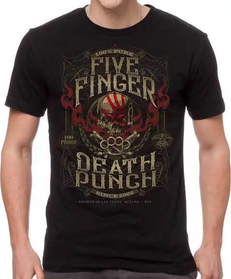 Новый Five Finger Death Punch 100 чистый тяжелый металл рубашка (Sml 2Xl) Badhabitmerch 100% хлопковая
