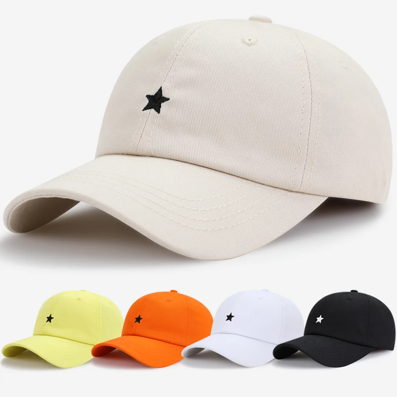 

Korean Version Popular Logo Male Versatile Soft Top Show Face Small Summer Five-star White Baseball Cap