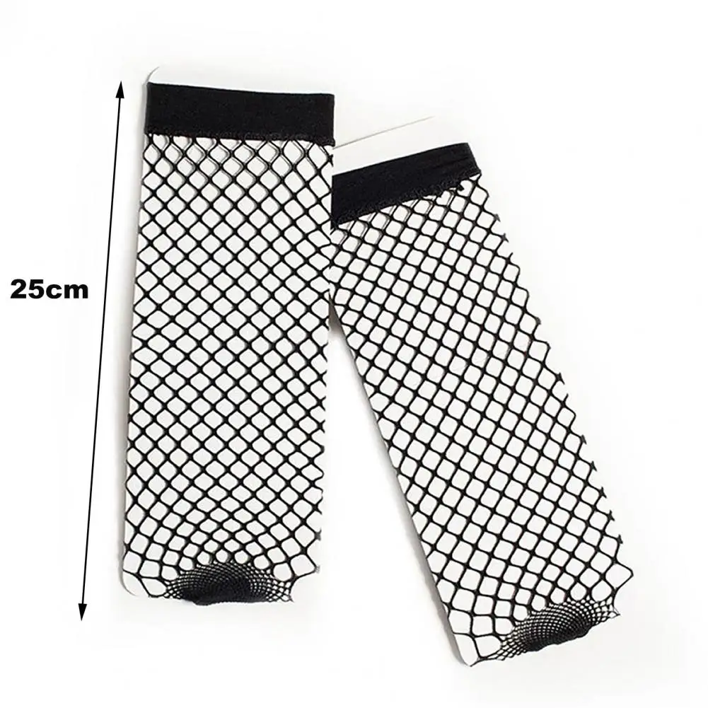 

1 Pair Women Girls Sexy Black Hollow Out Breathable Mesh Fishnet Socks Female Gothic Stretchable Short Hosiery Ankle Socks