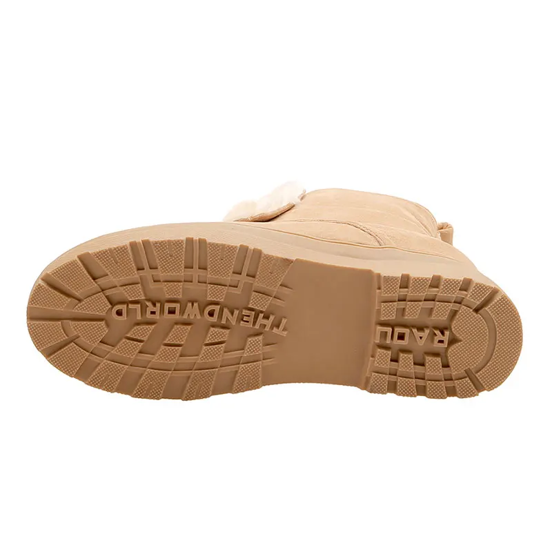 Женские ботинки Lasyarrow теплые меховые ботильоны для женщин зимние женская обувь