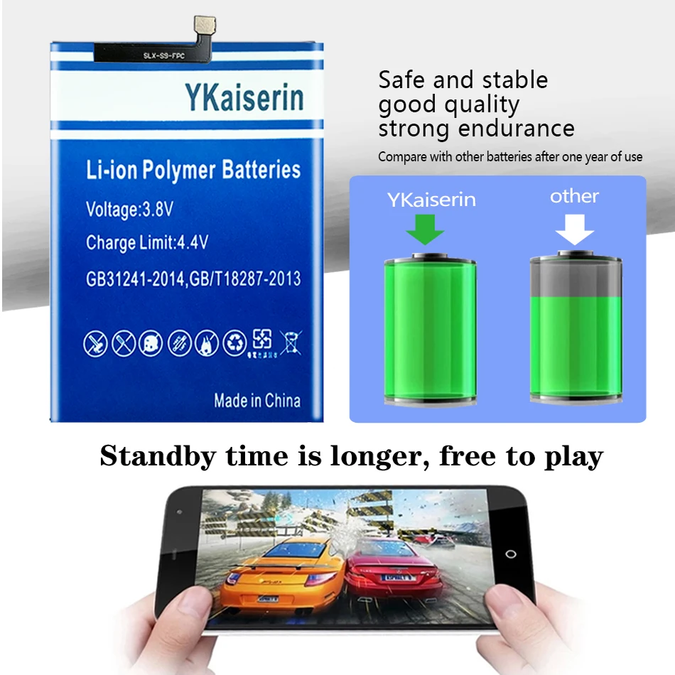 Сменный аккумулятор для телефона ykaisсеребрин 5000 мАч S9 Plus смартфонов HOMTOM S9Plus +