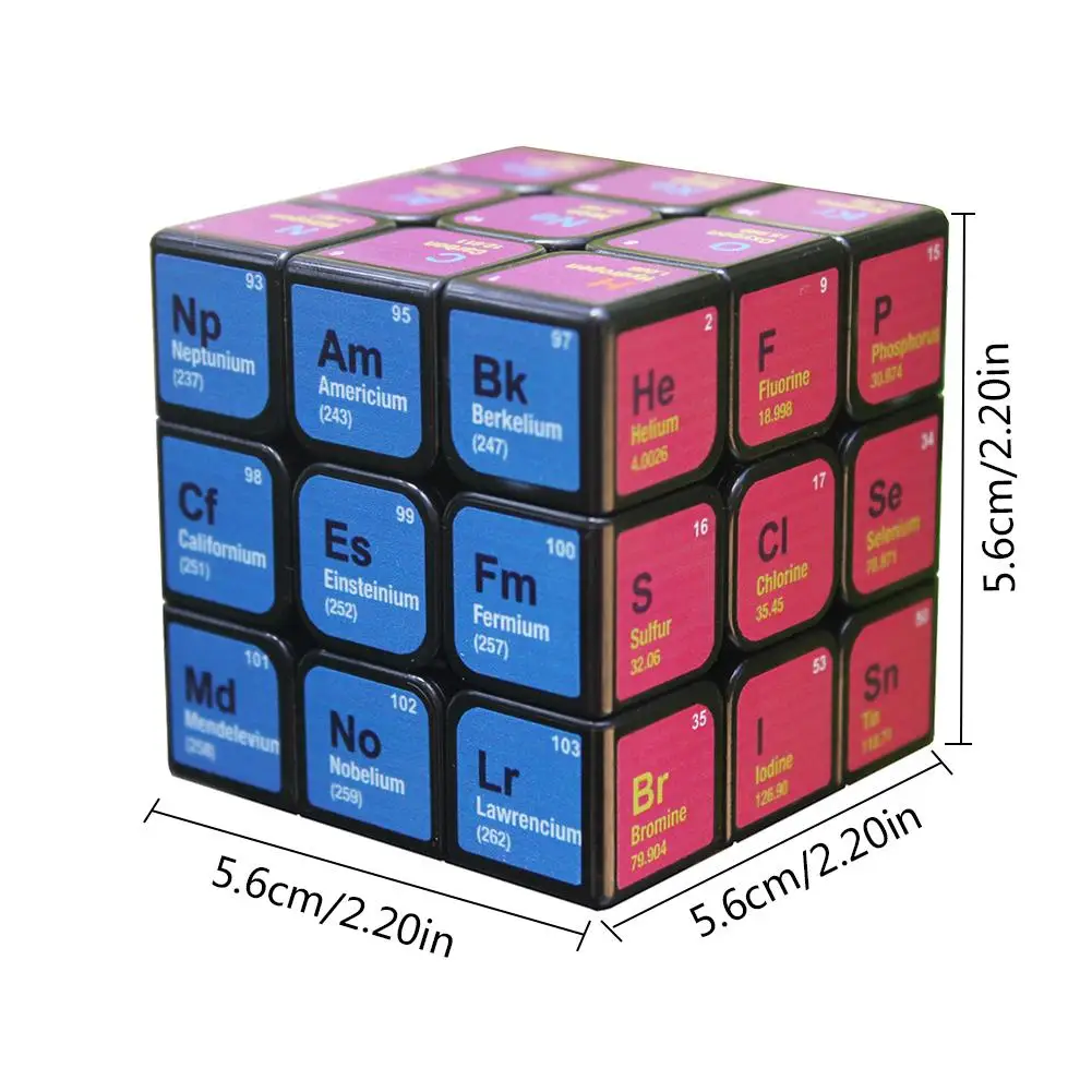 

Professional Cube 3x3x3 5.6CM Speed For Magic Cube Chemical Element Periodic Table 3rd-order Cube Learning Formula Education Toy