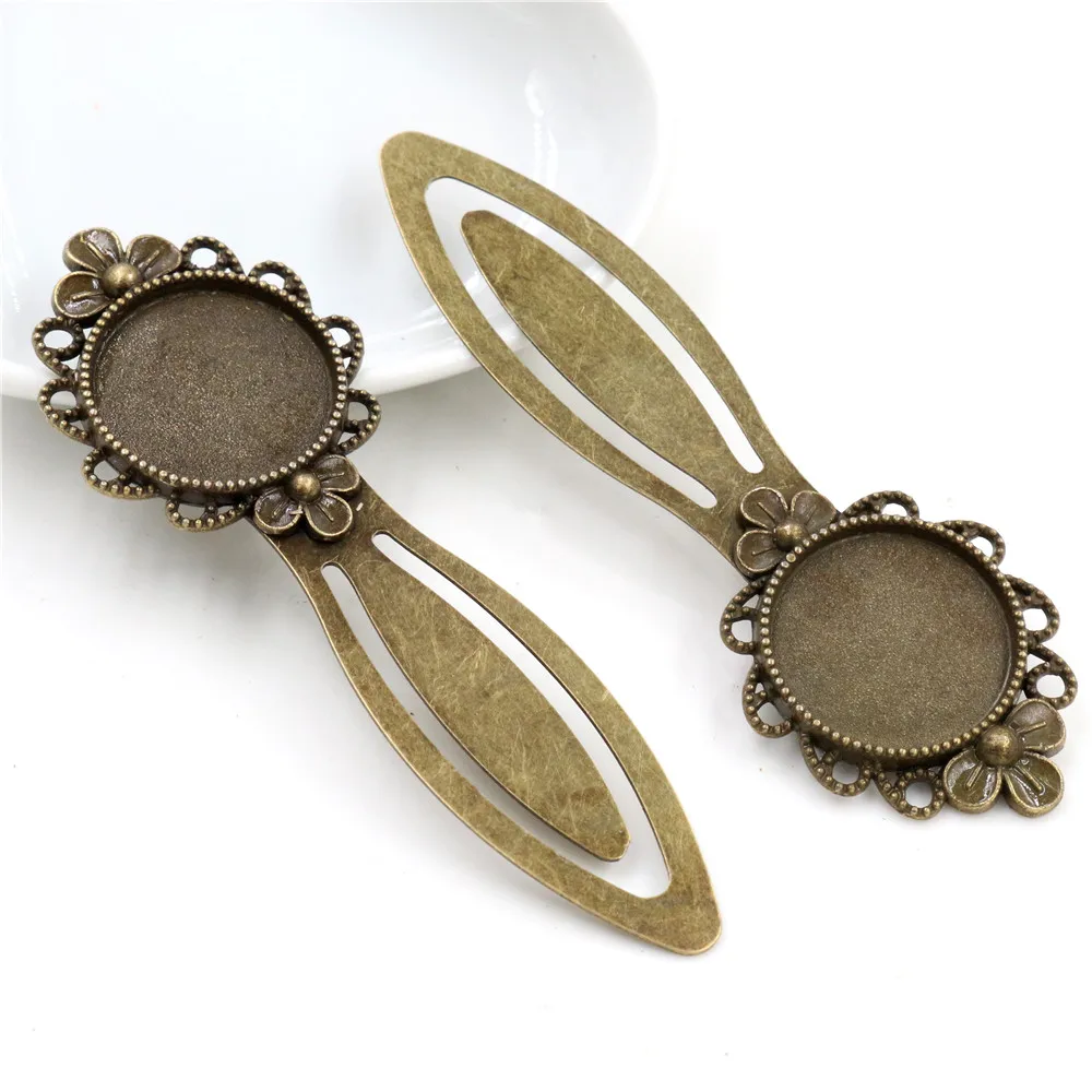 Новая мода 2 шт 20 мм Внутренний размер Античная Посеребренная бронза черный