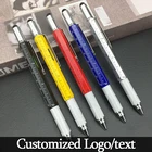 Все металлы Роскошные Металлические Шариковые Ручки разноцветные шариковые ручки Офисные канцелярские принадлежности индивидуальный логотип подарок скрытый 6 функций