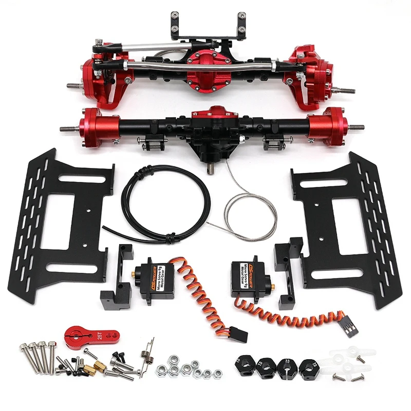 

Metal Front & Rear Portal Axle with Differential Locker for Axial SCX10 II III YK4082 YK4102 RC Crawler Parts