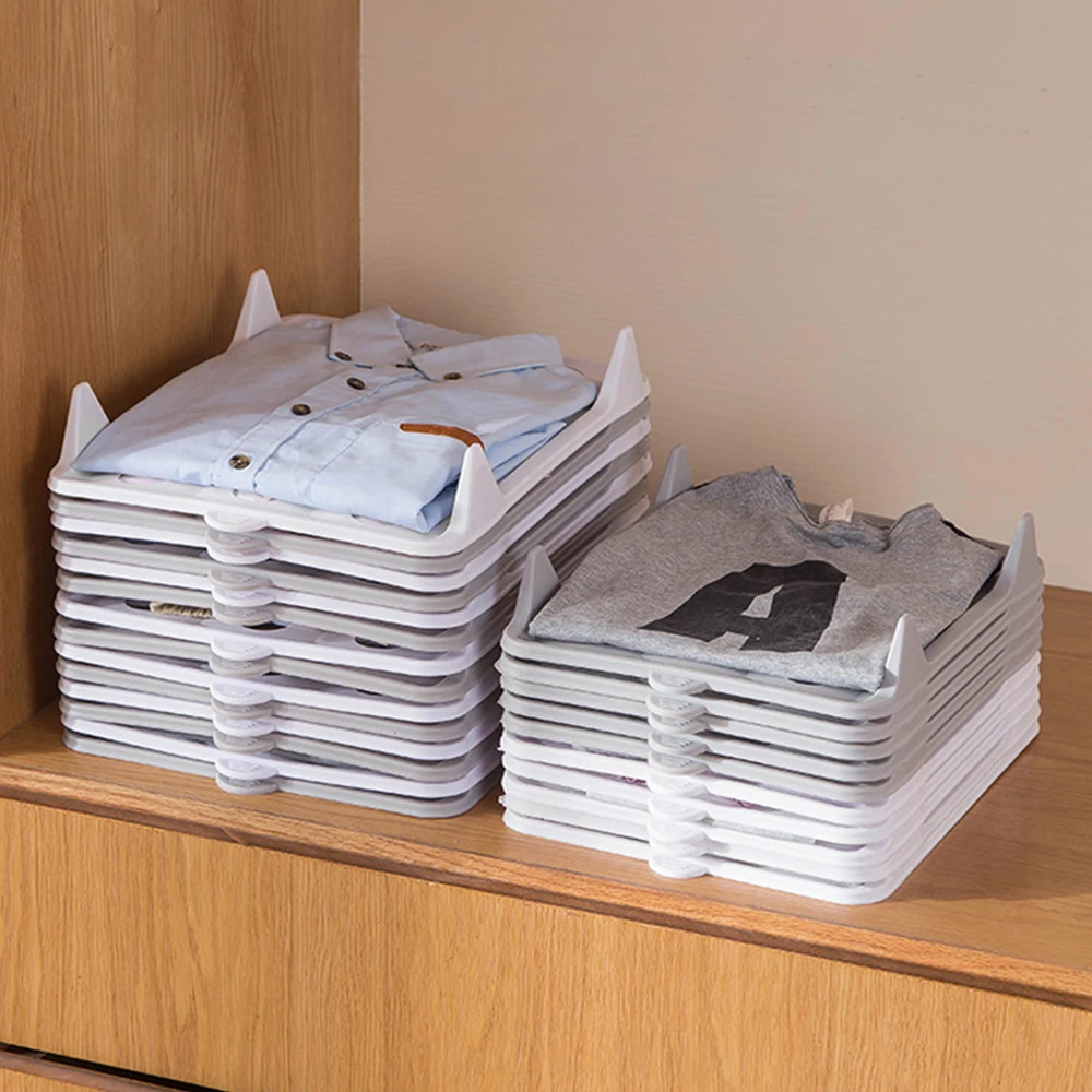 

Креативный органайзер для одежды, складная доска, разделители для одежды, штабелируемые шкафы для хранения футболок, ленивая складная доск...