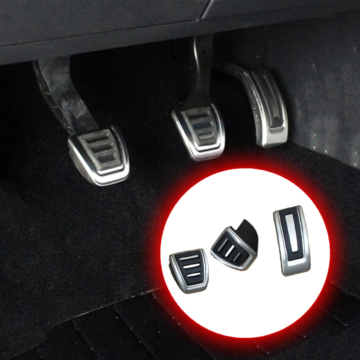 MT Подушка для ноги подходит для Volkswagen Golf MK7 GTI 2013-2017 Часть Тормозного топлива Газовое масло Сцепление Педаль акселератора Крышка Аксессуары.