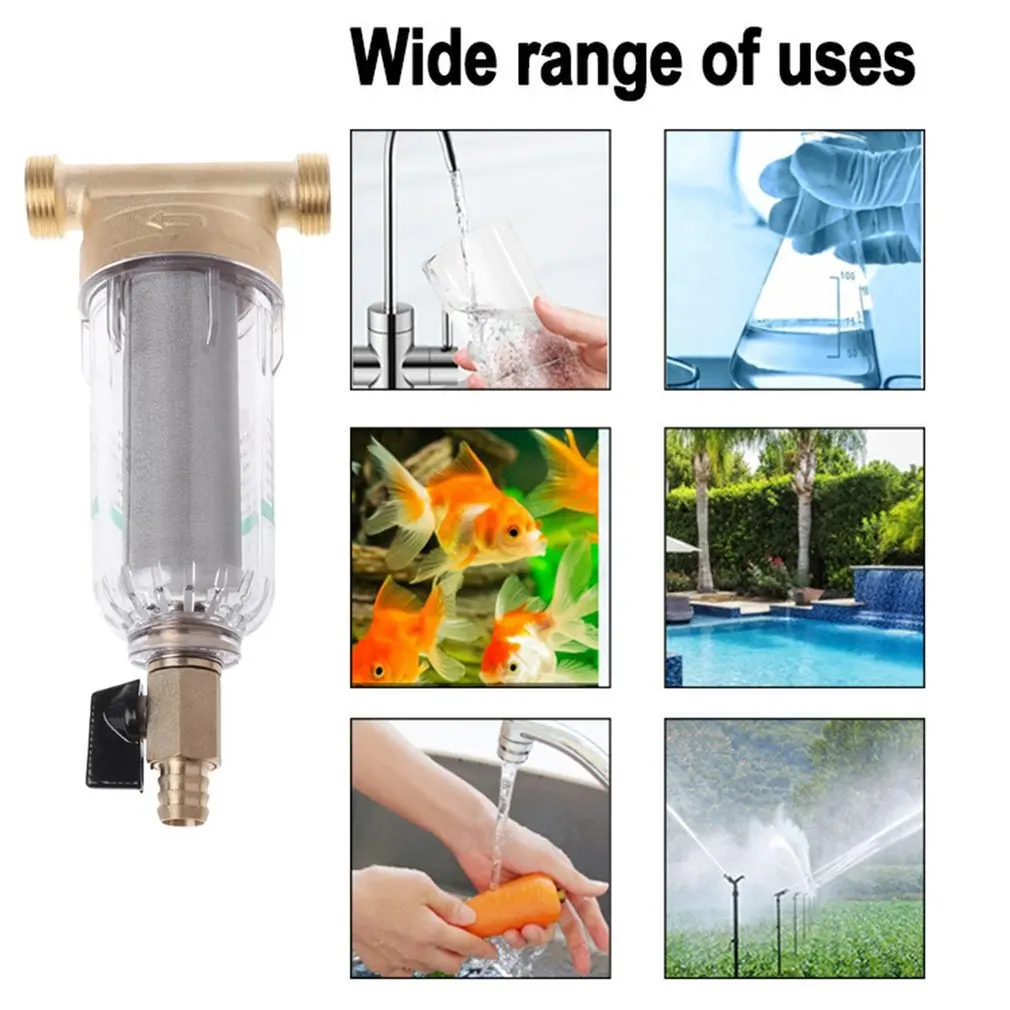 

Front Purifier Copper Lead 6 Points Water Filter Home Dust Stainless Mesh Faucet House Water Filter Purifier House Supplies