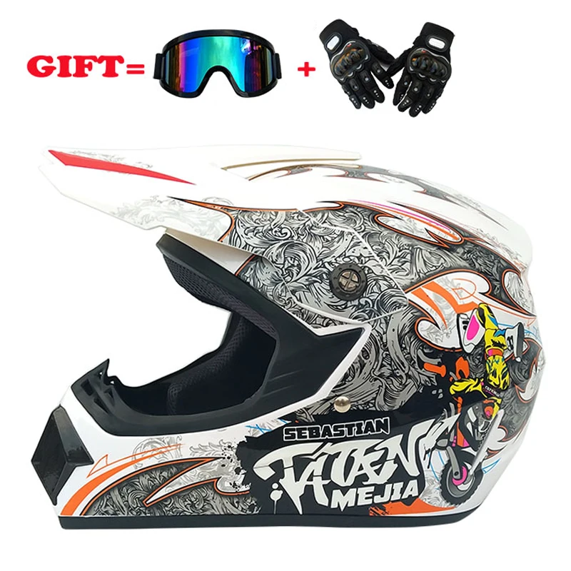 NEW professional Motocross racing Casque hors route Casque Moto capacete Moto Cartoon off-road helmet for children Motorcycle