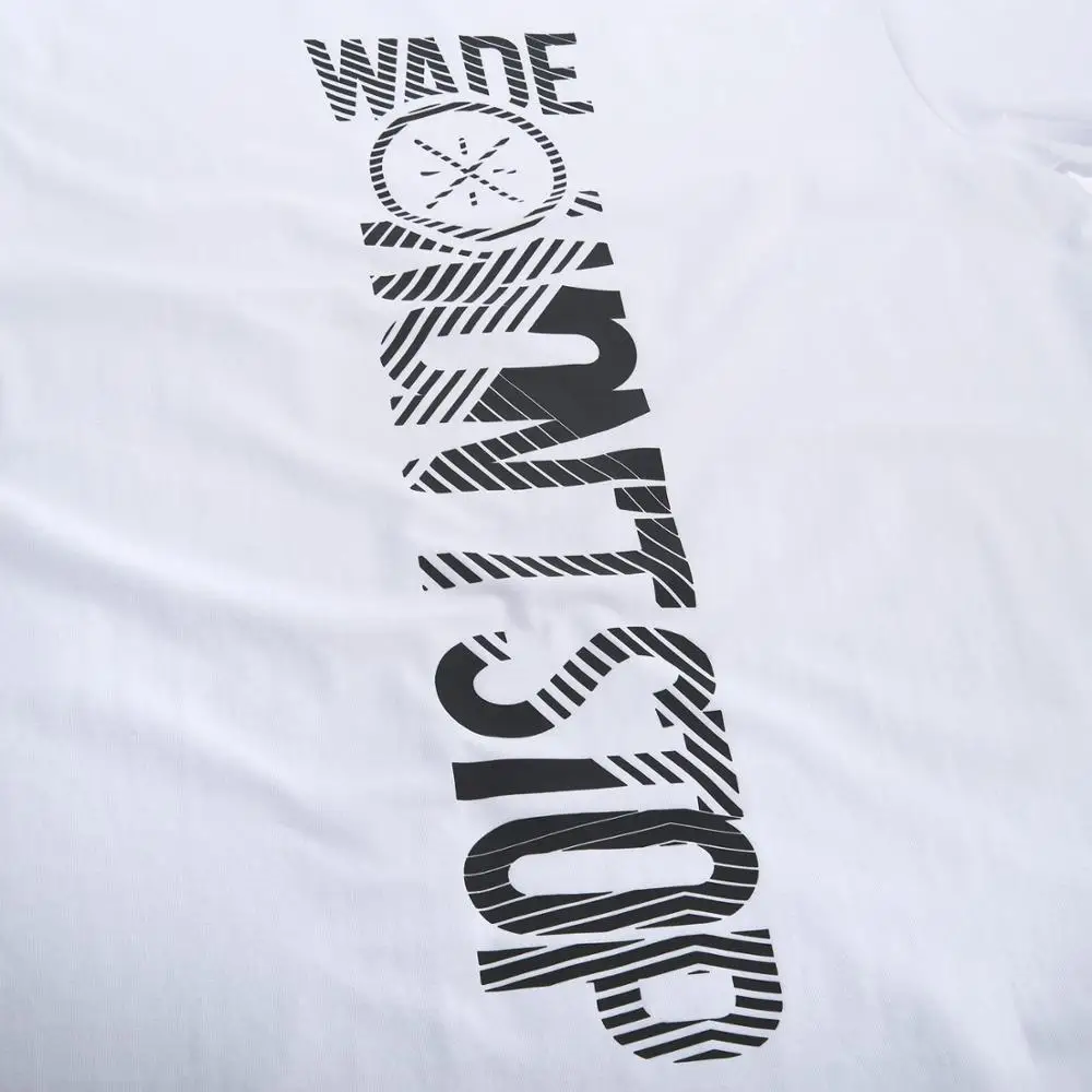 Мужская футболка с коротким рукавом Li-Ning из 95% хлопка 5% спандекса прямой