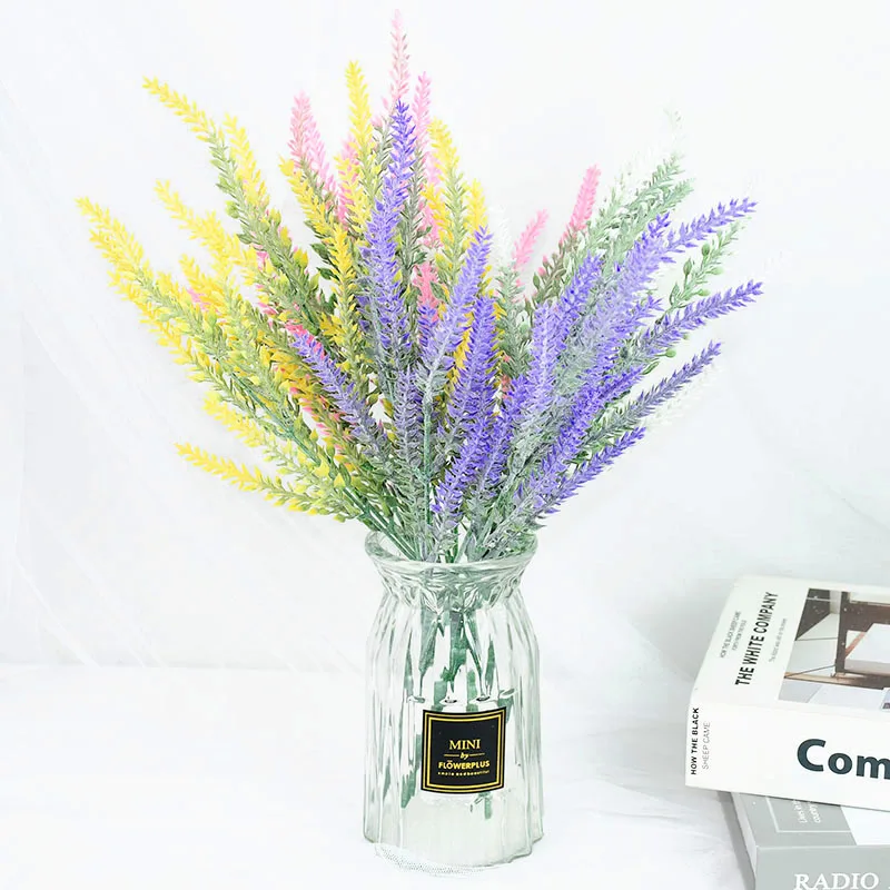 

1 Bundle Provence Lavender Artificial Flowers Romantic Plastic Wedding Decorative Vase Home Decor Grain High Quality Fake Plant
