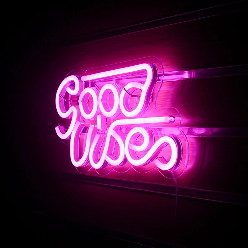 Неоновые светодиодные светильники Wanxing с надписью Good Vibes неоновая вывеска для