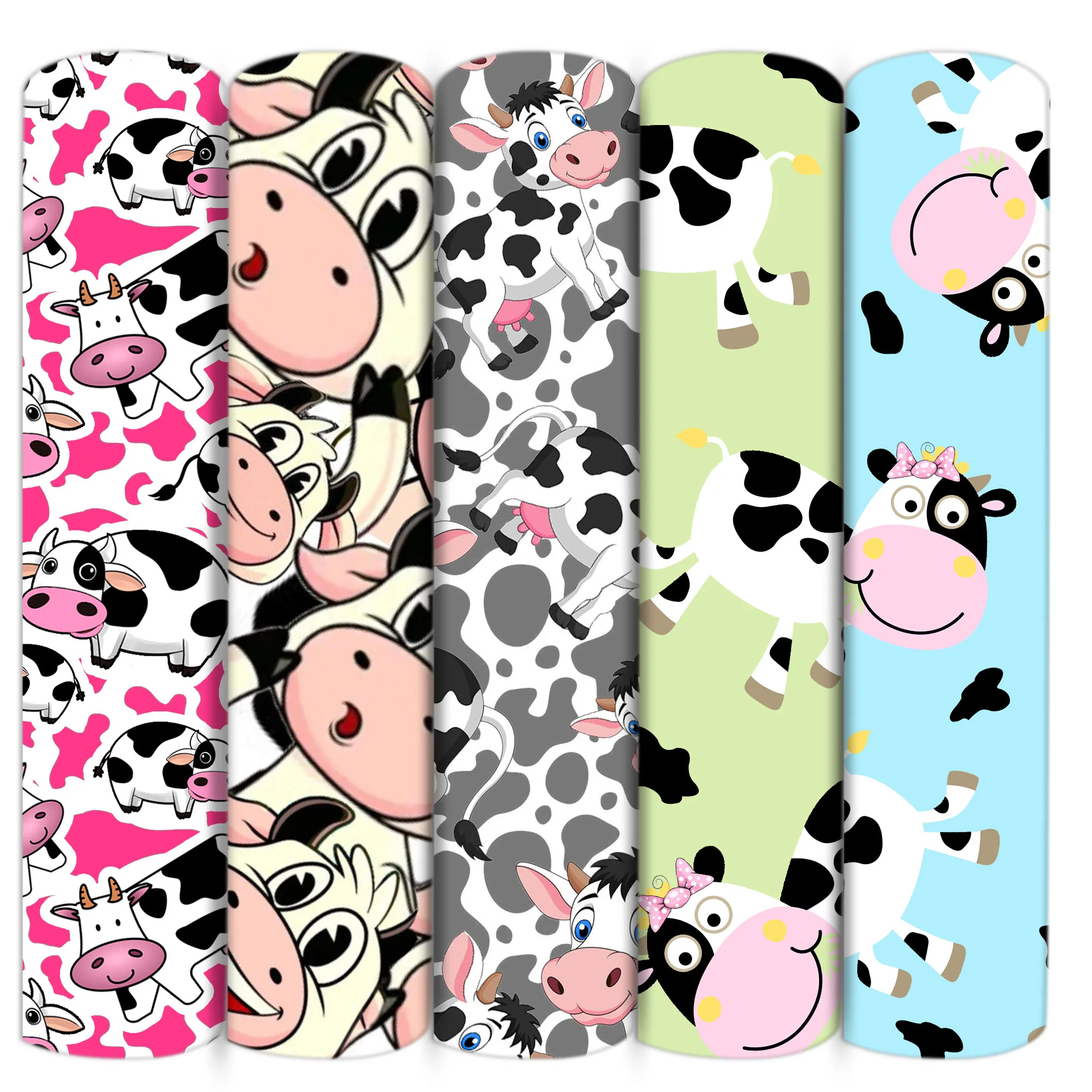 С изображением коровы полиэфир хлопчатобумажной ткани из кусков для шитья кукол