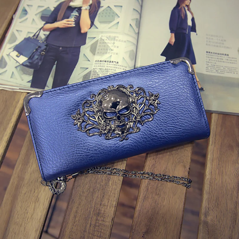 Женский кошелек из искусственной кожи с вырезами и черепами | Багаж сумки