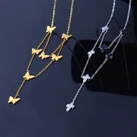 butterfly long necklace stainless steel necklace for women sweater chain choker infinity cross heart pendant necklaces jewelry