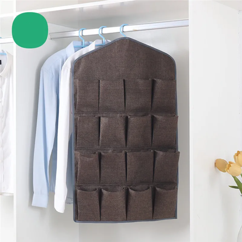 Льняная ткань 18 + 8 многокарманная двусторонняя сумка для хранения подвесная