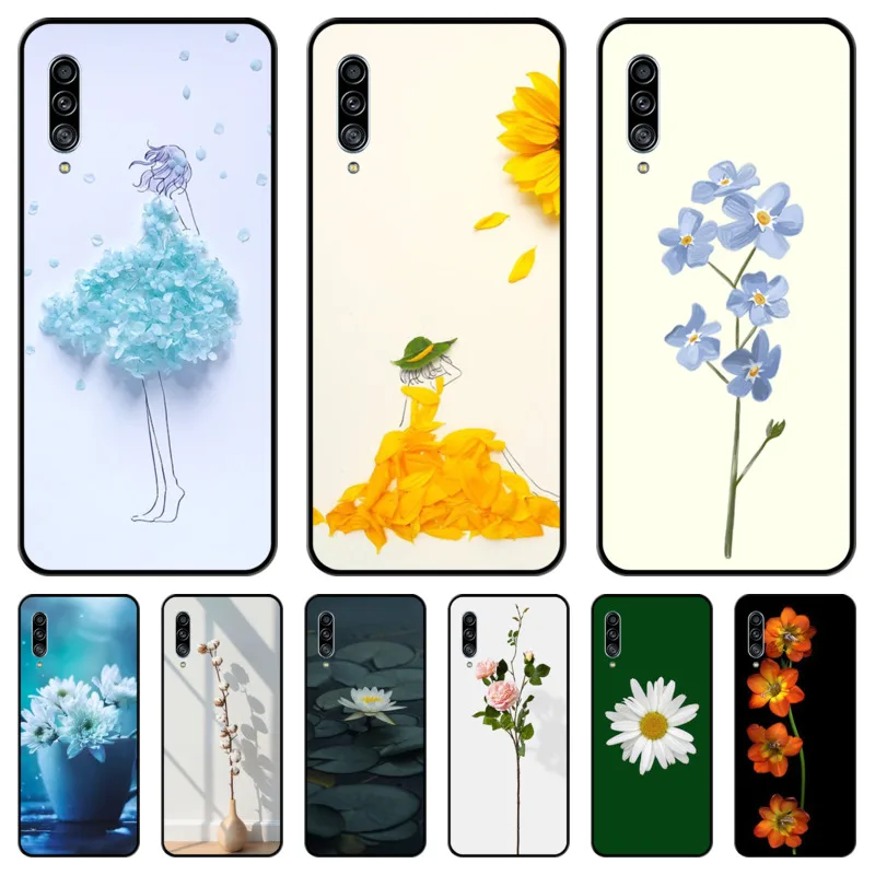 

Flower pattern Phone Case Hull For Samsung Galaxy M 10 20 21 31 30 60S 31S Black Shell Art Cell Cover TPU