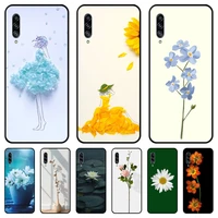 flower pattern phone case hull for samsung galaxy m 10 20 21 31 30 60s 31s black shell art cell cover tpu