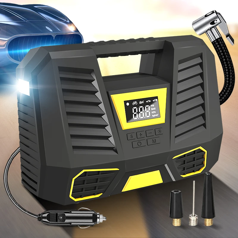 

Digital Display Car Air Compressor 150PSI Portable Car Tire Inflator Pump 12V Electric Inflator LED Light For Motorcycle Bicycle