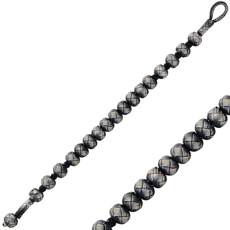 

Silverlina Sterling Silver Oxidized Kazaziye Hand Knitting Bracelet