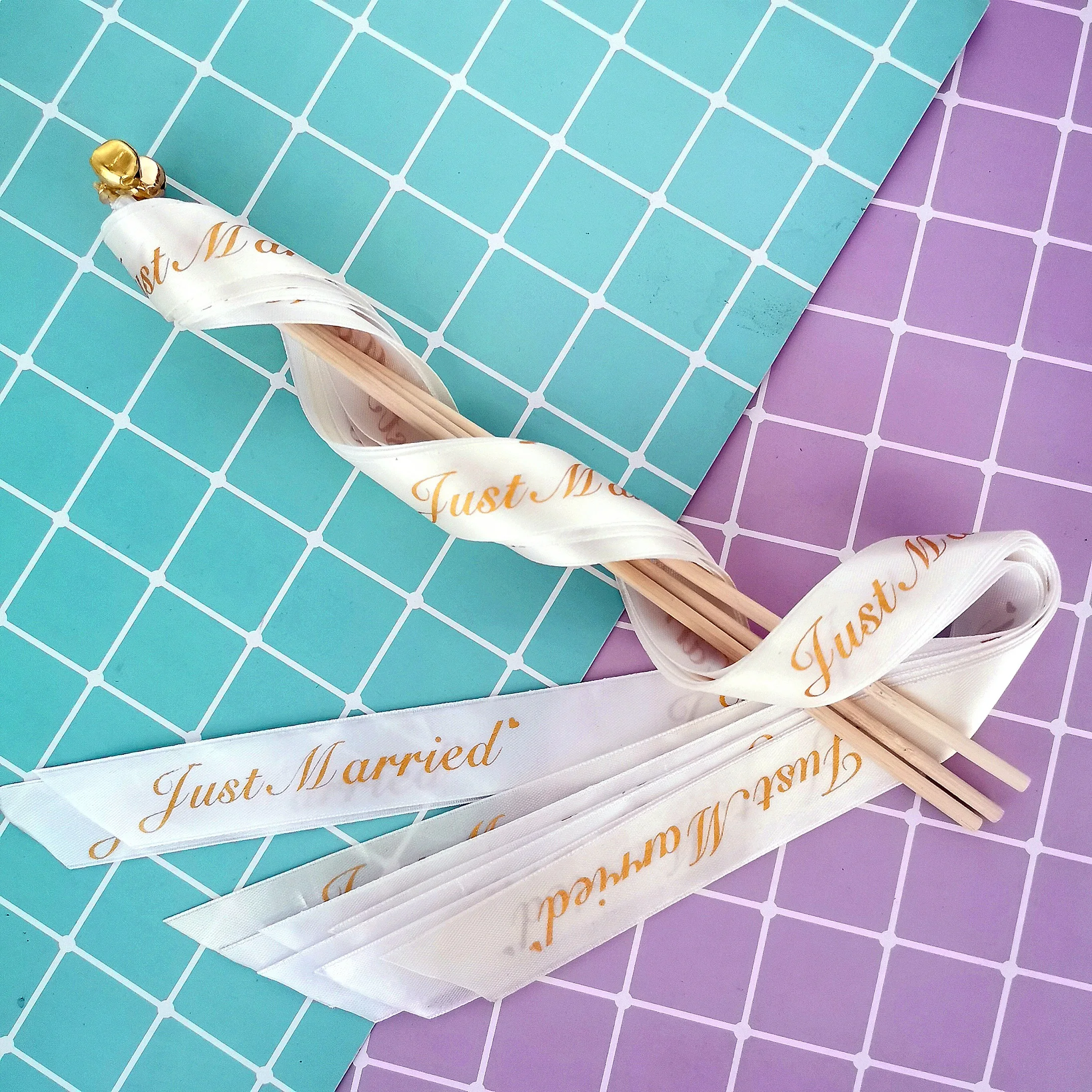 50 шт цвета слоновой кости белые свадебные ленты палочки только что замужние