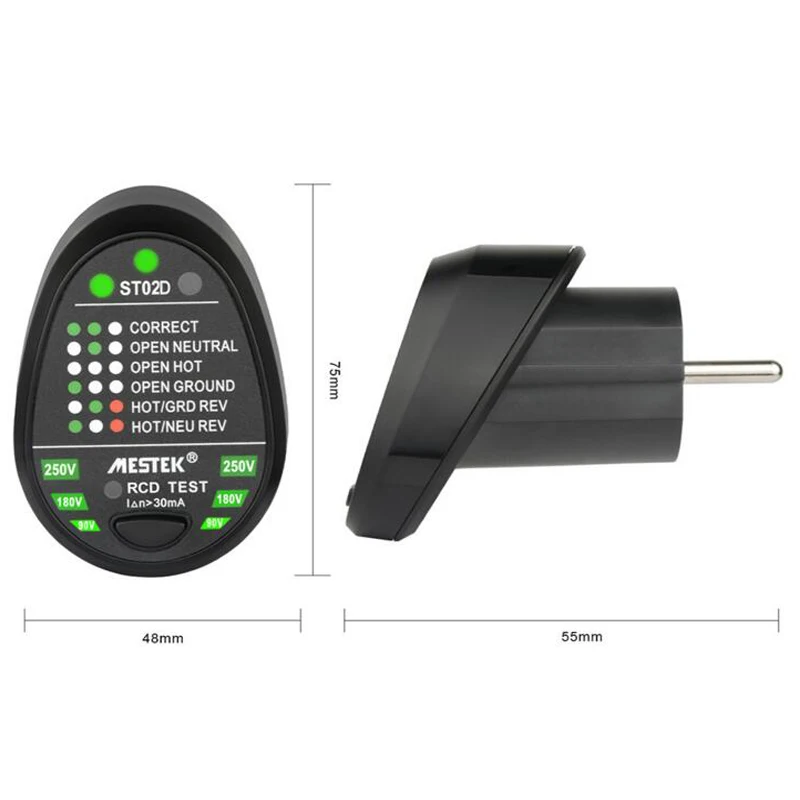 MESTEK ST02D Цифровой вольтметр тестер гнезда зарядное устройство докторский