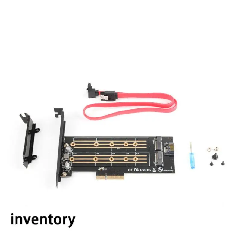 

M.2 NVMe SSD NGFF TO PCIE 3.0 X4 4X Adapter, M Key B KEY Dual Interface Card M2 Riser Card Adapter For 2230/2242/2260/2280 SSD