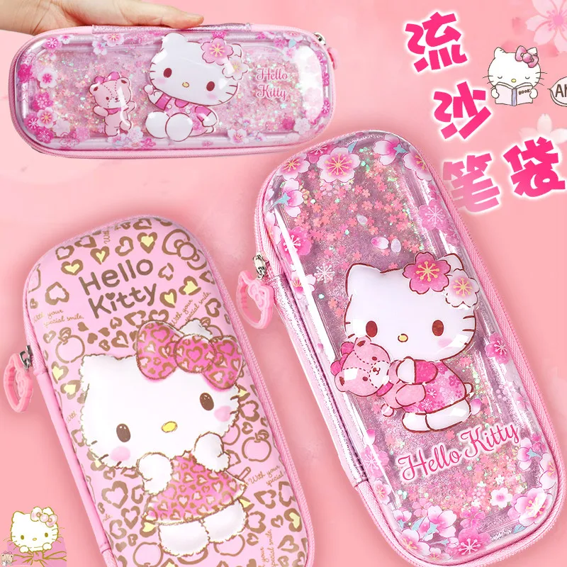 

Оригинальный чехол для карандашей с сыпучим песком большой емкости милый мультяшный пенал простой трехслойный чехол для карандашей