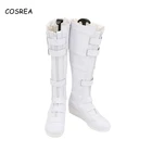 Популярные черные белые ботинки вдова; Хеллоуин костюм супергерой; Обувь черная вдова; Белые кожаные ботинки; Обувь для костюмированной вечеринки Наташа романофф