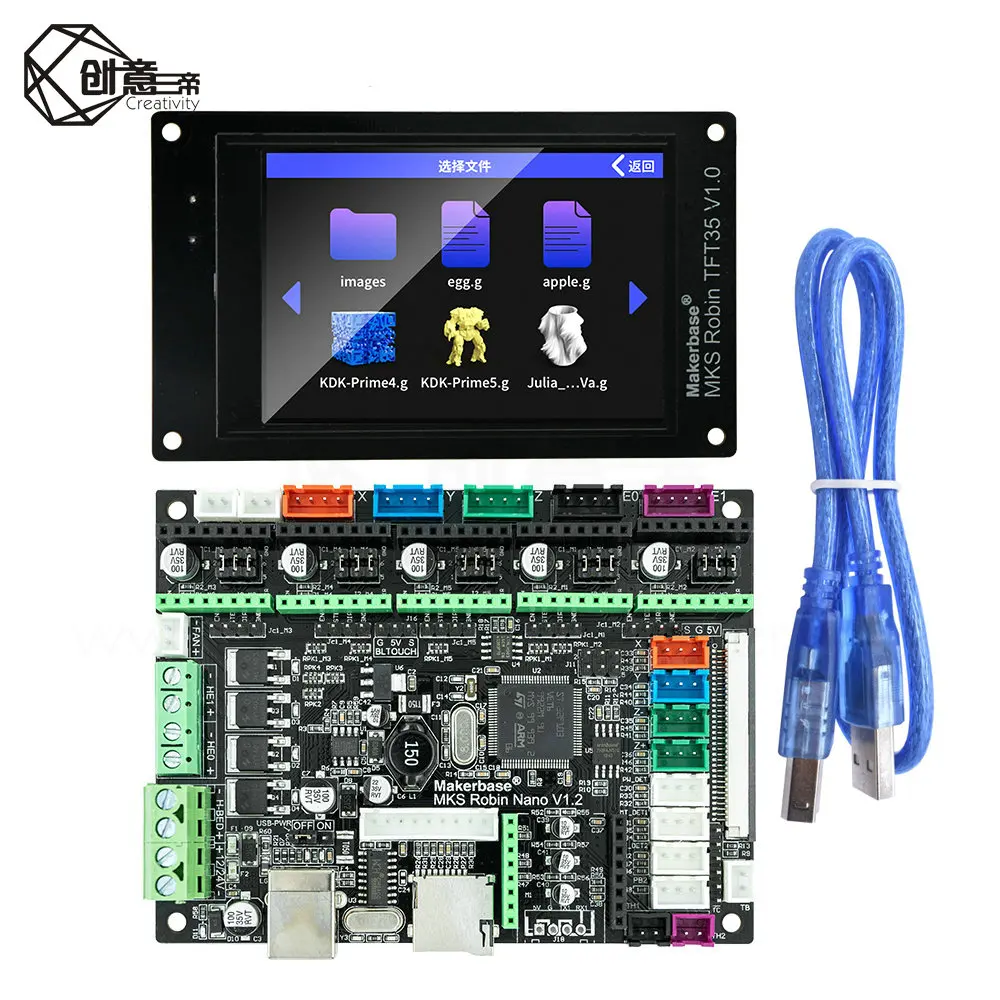 Материнская плата для 3D-принтера Makerbase MKS Robin Nano V1.2 32 бит поддержка Marlin2.0 3 5 tft Gcode