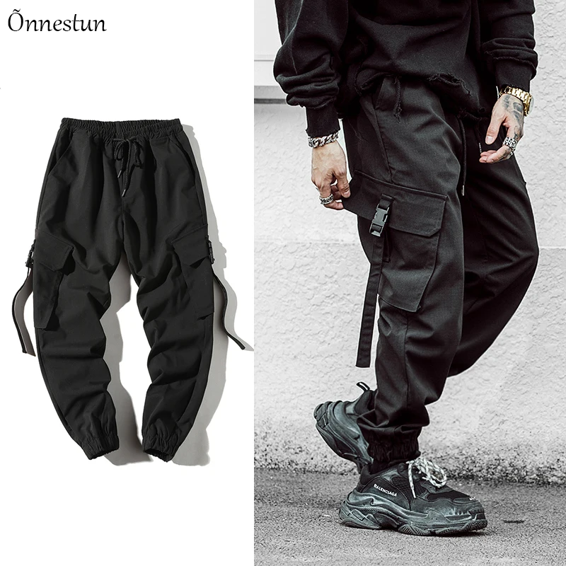 Брюки карго Onnestun мужские с пряжкой тактические штаны Джоггеры в стиле хип хоп