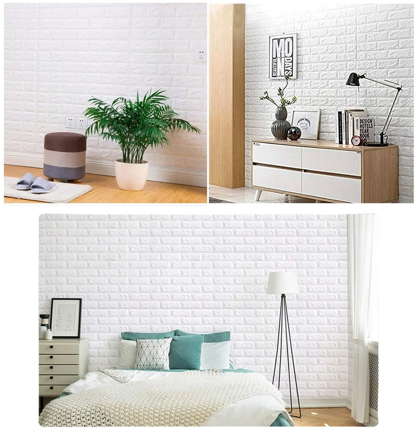 

Self Adhesive Wallpaper Peel and Stick 3D Wall Panel Living Room Brick Stickers Bedroom Kids Room Brick Papers Home Decor