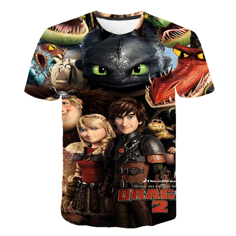 Футболка для мальчиков летняя детская футболка с 3D принтом Как приручить дракона