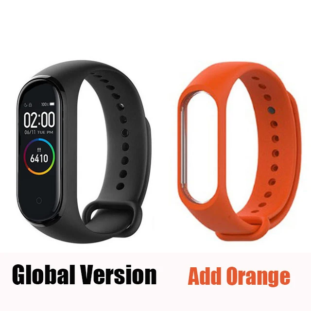 GB add orange Глобальная версия Xiaomi Mi Band 3 Смарт-Браслет фитнес-браслет 3 большой сенсорный экран сообщение частота сердечных сокращений Smartband - Цвет: GB add orange