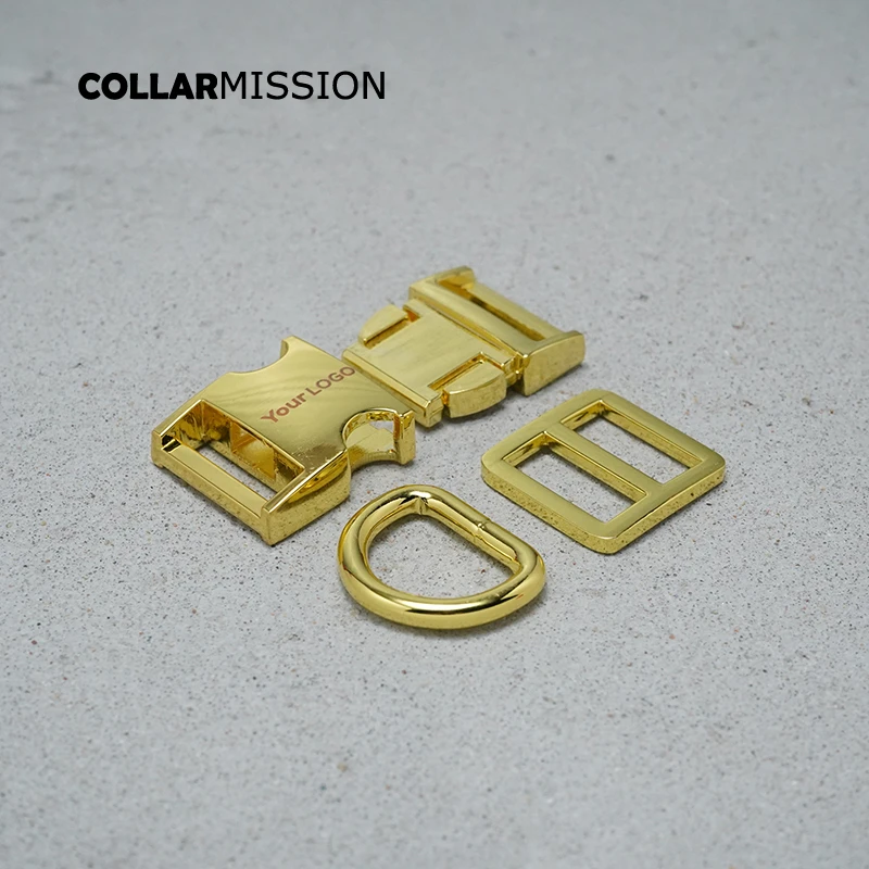 50 unids/lote grabado (hebilla de metal + Tri-Glid + D anillo) 20mm metal plateado hebilla para bolsa correas DIY collar de perro accesorios 8 colores-3